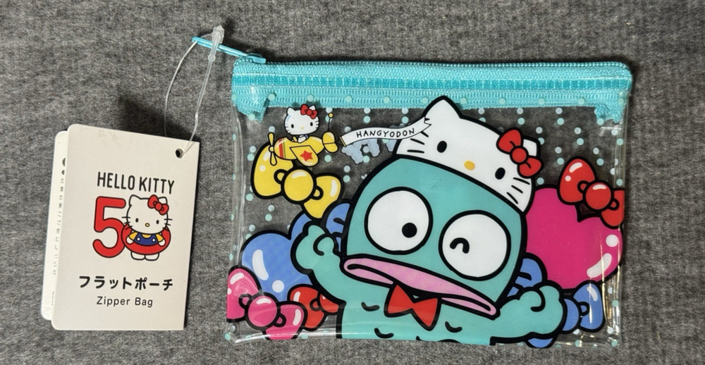 Sanrio Hangyodon Hello Kitty 50th Anniversary Limited Exclusive Zipper Pouch